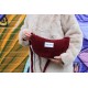 Half Moon Chest Front Bag Red Corduroy